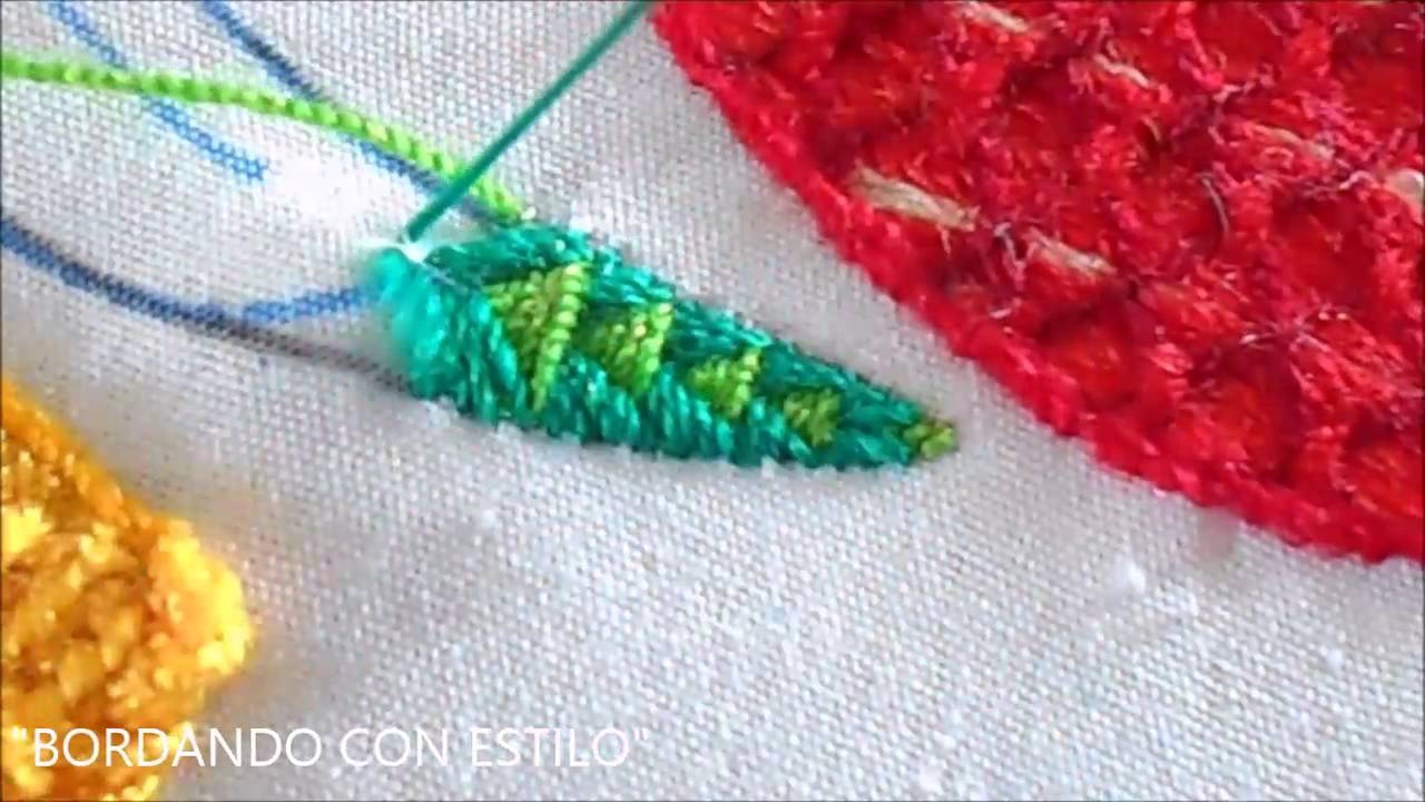 PUNTADA PARA HOJA PASO A PASO *BordandoConEstilo*