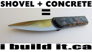 Making A Knife From A Shovel And Concrete