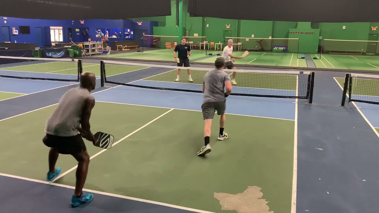 Fast and left handed 4.5 pickleball men's doubles rec game at ClearOne