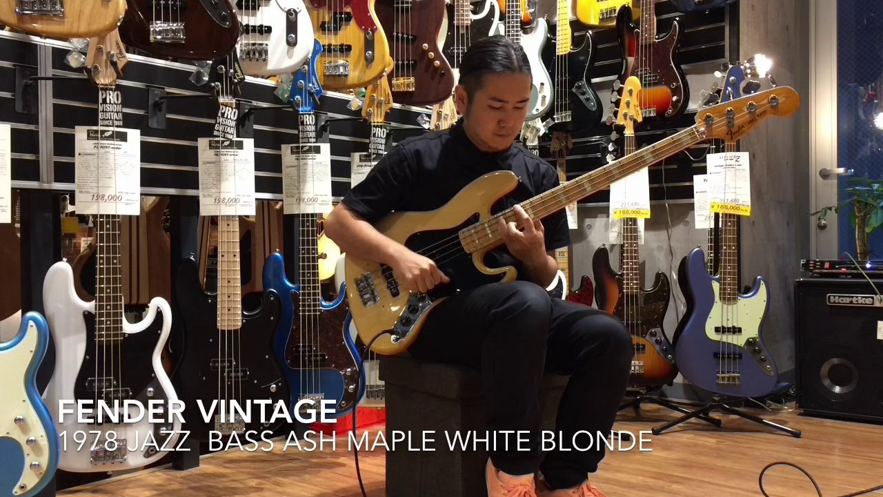Fender Vintage 1978 Jazz Bass Ash Maple White Blonde - YouTube