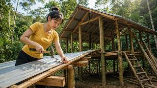 Young Woman Living Alone Builds a Bamboo House Deep in the Forest | TIMELAPSE