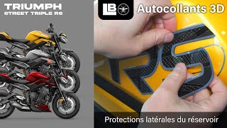AUTOCOLLANTS 3D LabelBike® Protections latérales compatible avec moto Triumph Street Triple 765 RS