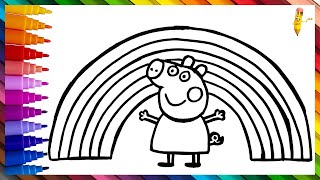 Drawing And Coloring Peppa Pig With A Rainbow 🐷🌈 Drawings For Kids screenshot 2