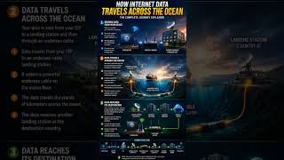 HOW INTERNET DATA TRAVELS ACROSS THE OCEAN?#internet #tech