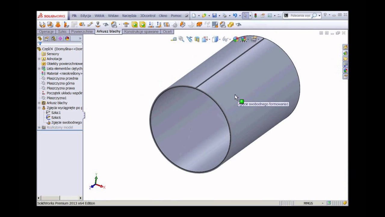 Wyświetlanie Linii Gięcia W Solidworks