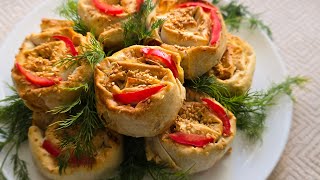 New Mediterranean Borek | Full Recipe for an Easy & Elegant Finger Food (Tomato, Basil, Cheese)🌱🍅