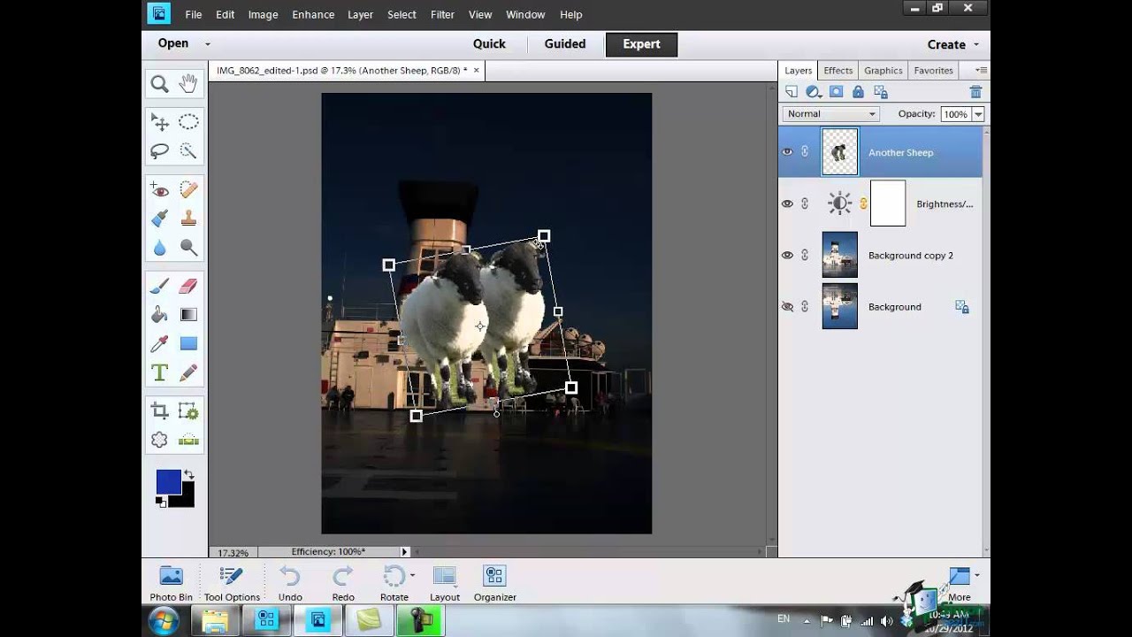 Learn how to use Photoshop Elements 11 - Part 42 - Rotating and Flipping a  Selection or Image 