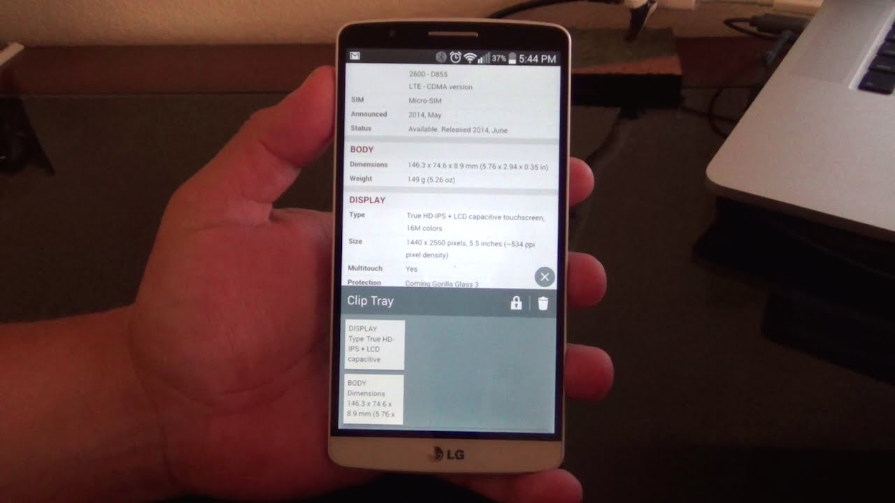 Lg G3: Clip Tray Feature - Clipboard Done Right