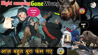 Night Camping In Dangerous Forest | Wild Pig Visit my  Camp Area | Dangerous Wild Pig Attack A Dear😰