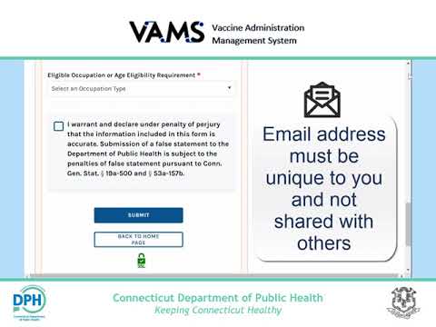 VAMS Vaccine Recipient Portal Overview