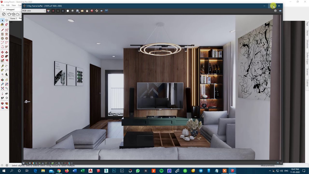 Interior Rendering Settings in Sketchup 2019 & Vray Next Tutorial #23 |  Full Lighting & Render Setup - YouTube