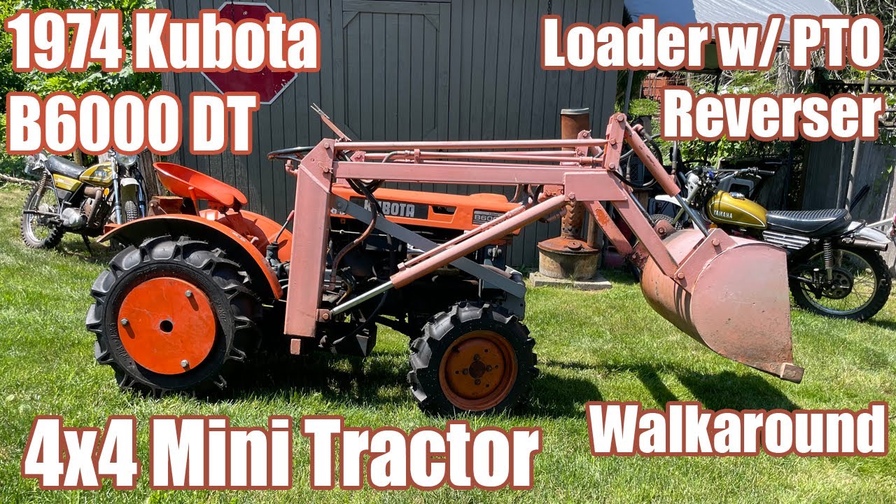 My 1974 Kubota B6000DT 4x4 Tractor Walkaround Hydraulic Loader Hub