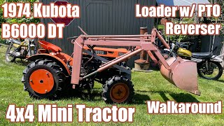 My 1974 Kubota B6000DT 4x4 Tractor - Walkaround - Hydraulic Loader Hub City Reverser - Cold Start