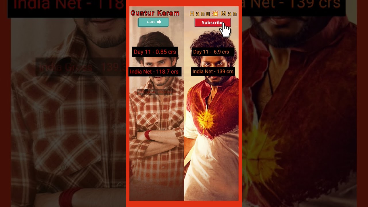 Guntur karam vs Hanuman day 11 collections 