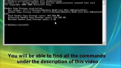 How to reduce disk space used by Microsoft Windows Vista System Restore