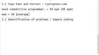 How to become a competitive programmer: Type fast & correct