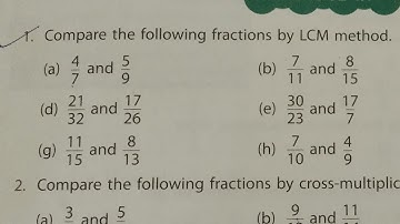 Compare the following fractions by LCM method. ..... #mathematic #class 5,6,7,8,9,10