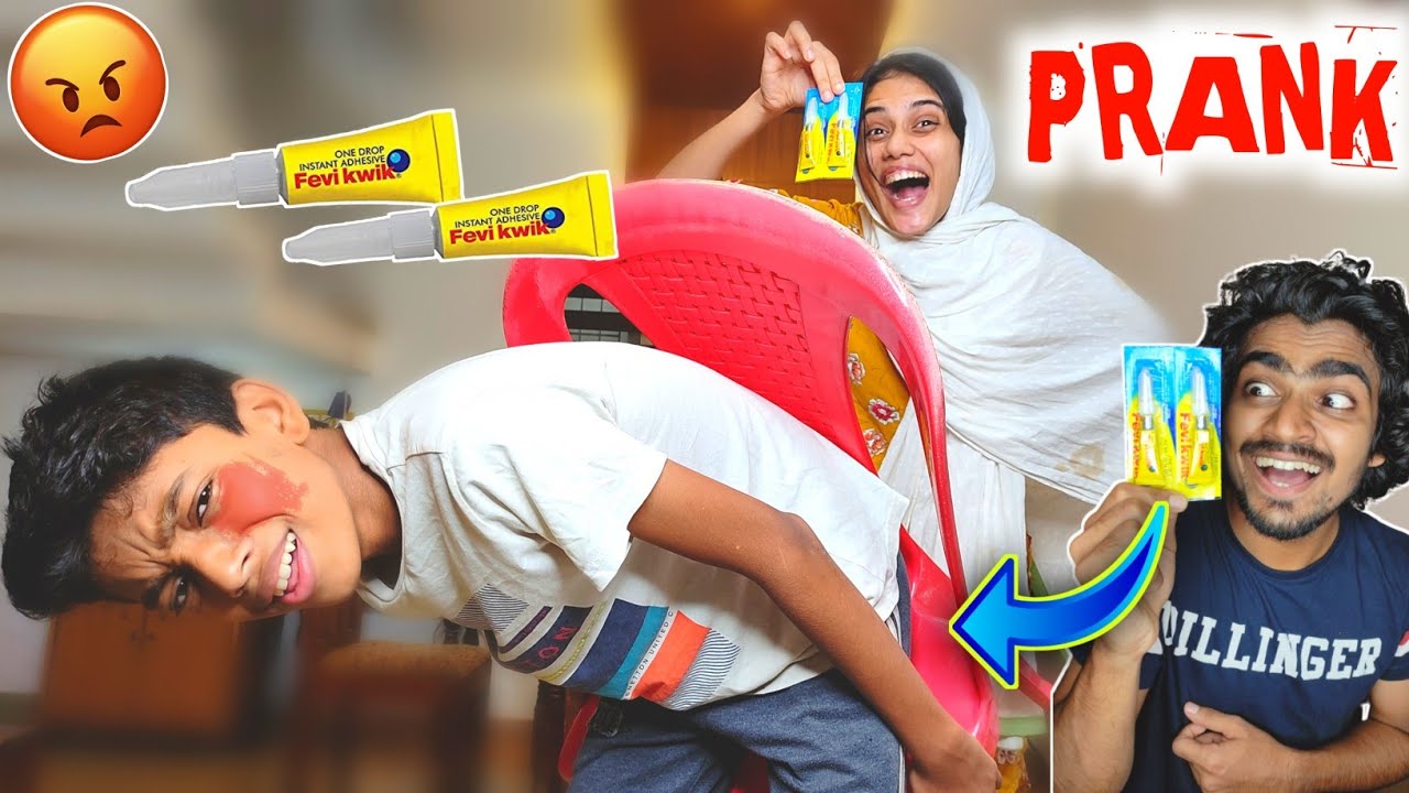 FEVI QUICK PRANK🔥😈BENGU വിൻ്റെ BACK ഒട്ടിച്ചു🤣🤣BENGU ഞങ്ങളോട് തെറ്റി😢PRANK GONE WRONG😡|HIBA & FAZI