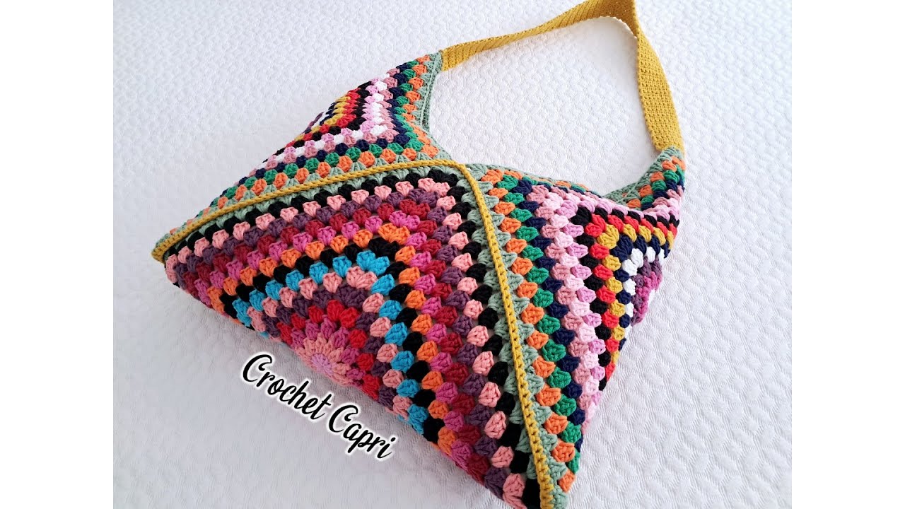 BOLSO GRANNY A CROCHET 🧶🪡👜