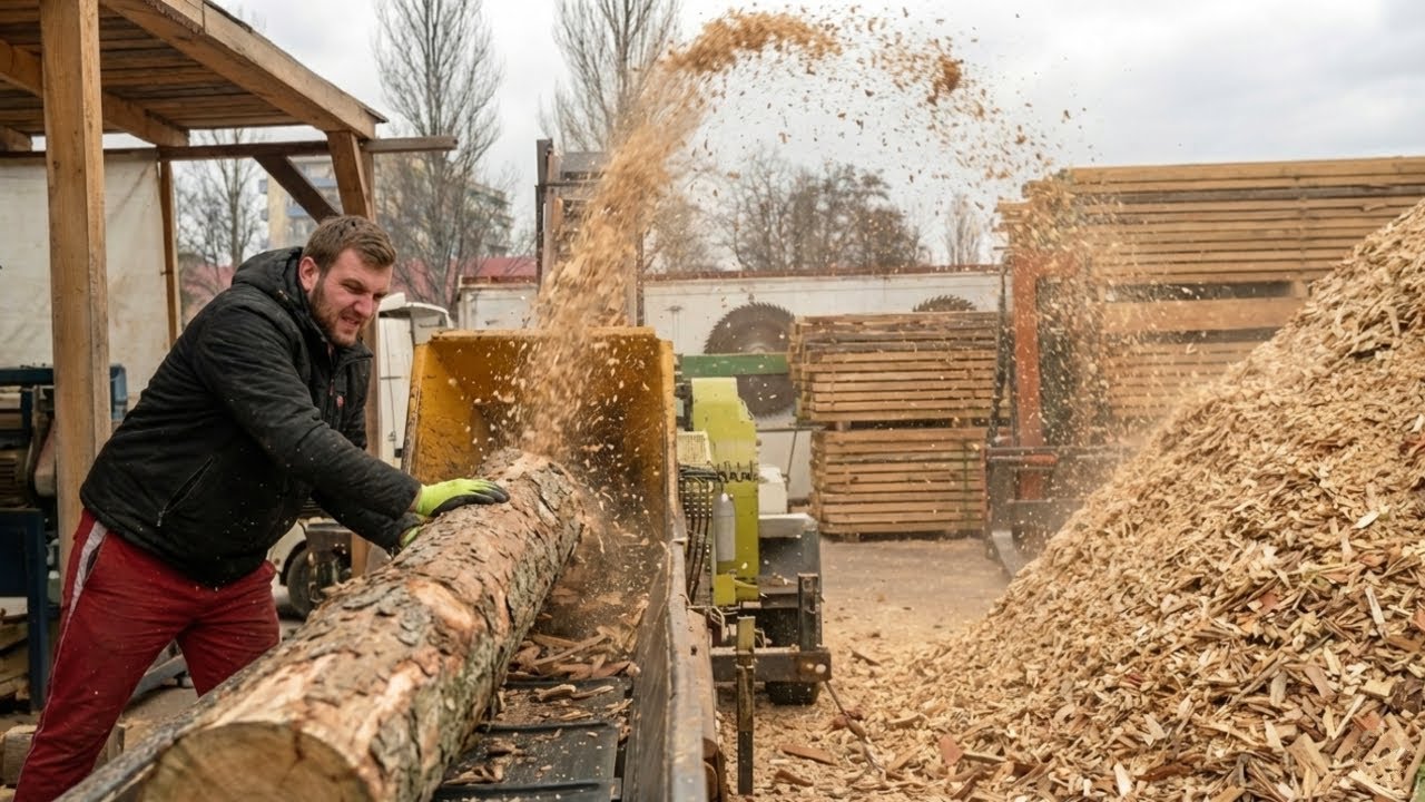 Extreme Wood Chipping Actions in Action! Massive Shredding at Work!