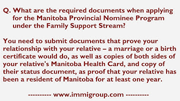 What are the required documents when applying for the MPNP under the Family Support Stream?