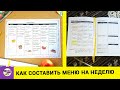 Как составить меню на неделю