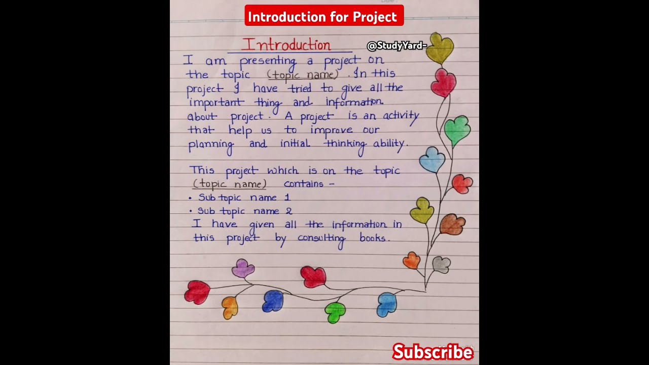 Introduction For Project File L How To Write