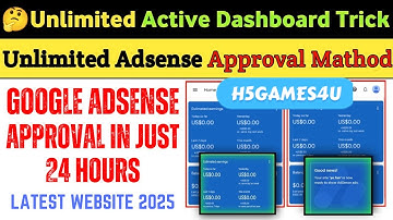 AdSense Active Dashboard Method 2025 | Latest Website for Active Dashboard Approval in 24 Hours