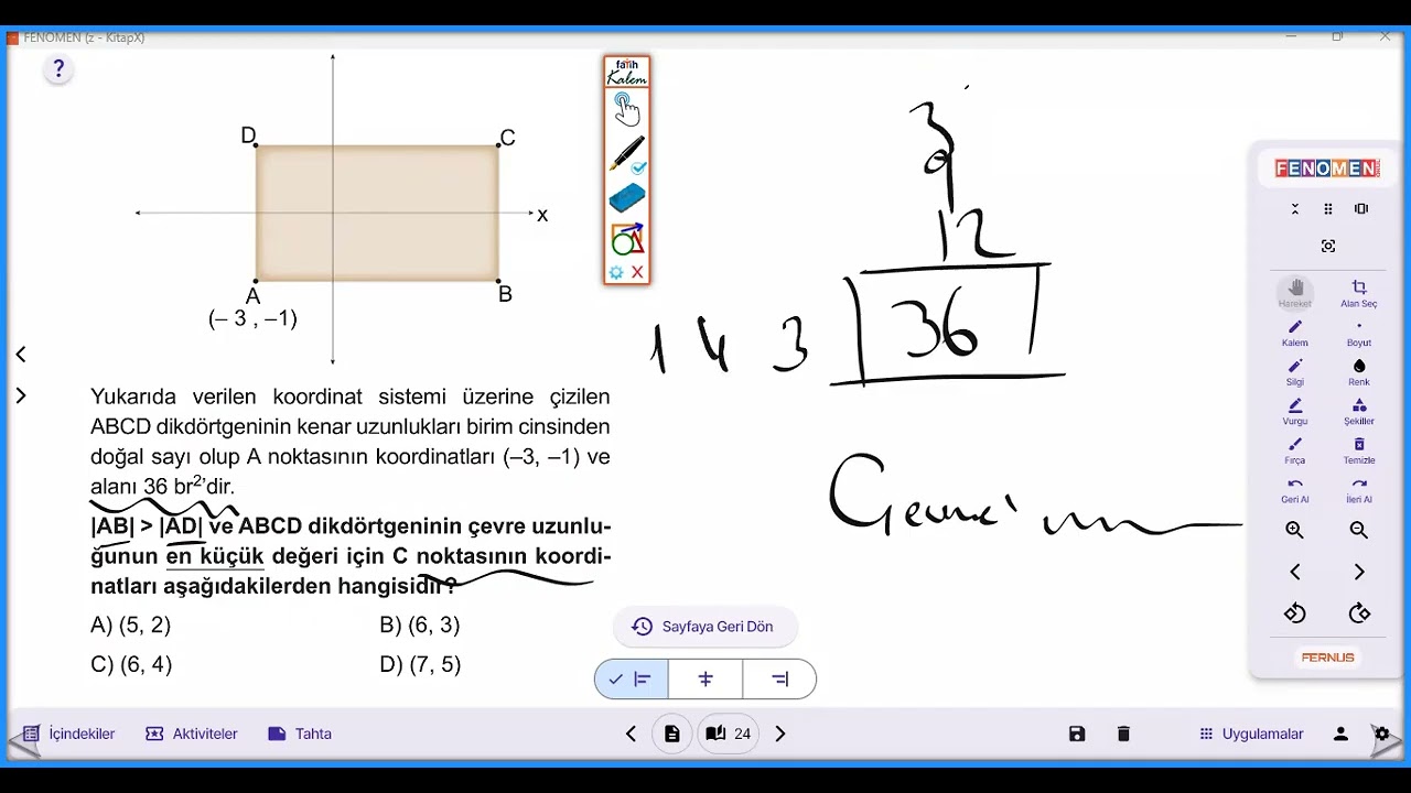 FASİKÜL KOORDİNAT SİSTEMİ TÜM SORULAR