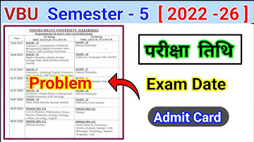 VBU Semester 5 (2022 - 26) examination routing l fyugp sem 5 exam date l sem 5 Pariksha kab se hoga