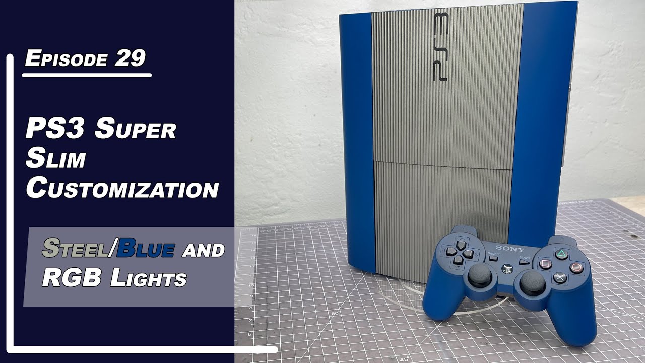 PS3 Super Slim Customization - Steel/Blue and RGB Lights mod - YouTube