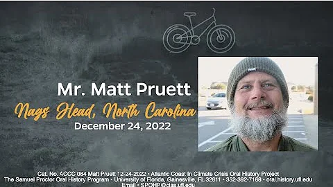 Mr. Matt Pruett, Nags Head, NC. December 24, 2022