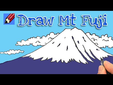 How to draw Mount Fuji Real Easy - step by step