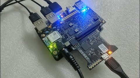 AES ULTRA96 V2 G Development Board Powered On