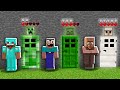 Minecraft NOOB vs PRO: HOW NOOB CHOOSE SECRET MOB DOOR TO SURVIVE? CREEPER DOOR vs ZOMBIE vs GOLEM!