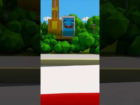 Yellow Excavator Plays With Watermelon #carcartoon #длядетей #мультикипромашинки #мультфильмы