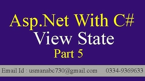 View State - ASP.NET Tutorials with c in Urdu Hindi Part 5