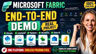 Microsoft Fabric End-to-End Demo | OneLake, Lakehouse, Data Factory, Warehouse & Power BI | 2026