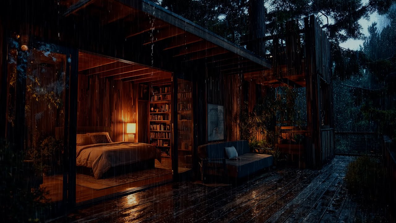 Forest Room Rain at Night | A Quiet, Gentle Ambience for Calm Sleep and Deep Rest