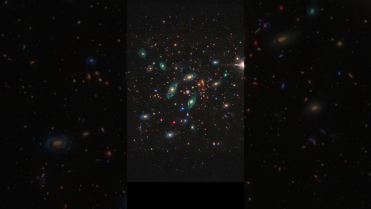 Zooming Into Galaxy Cluster In Deep Outer Space In Action 