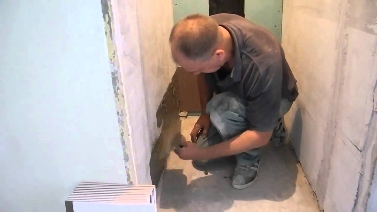 Укладка плитки в туалете ч 3 - YouTube