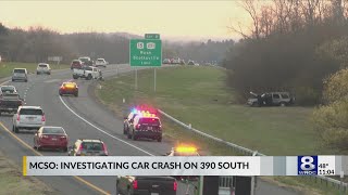 1 hospitalized after crash on Rt. 390 in Rush