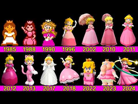 ピーチ姫の歴代進化まとめ！スーパーマリオブラザーズ＆LEGOのすべて - 39年間でピーチ姫はどれだけ進化したのか? (1985-2024)