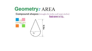 AREA, compound shapes (triangles & circles only) Tutorial 2