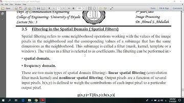 Linear spatial filtering