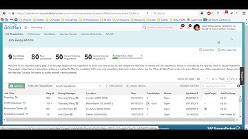 Recruiter and Manager View - Recruiting Management in SuccessFactors Part 3