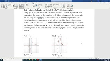 Determining Behavior on Each Side of the Vertical Asymptote(s) of a Rational Function