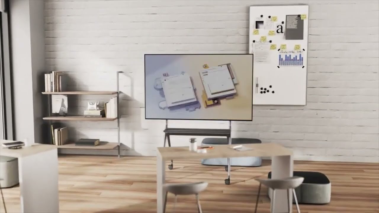 Heavy-Duty Interactive TV Cart Trolley | Studio TV Cart | TTF15 68FW