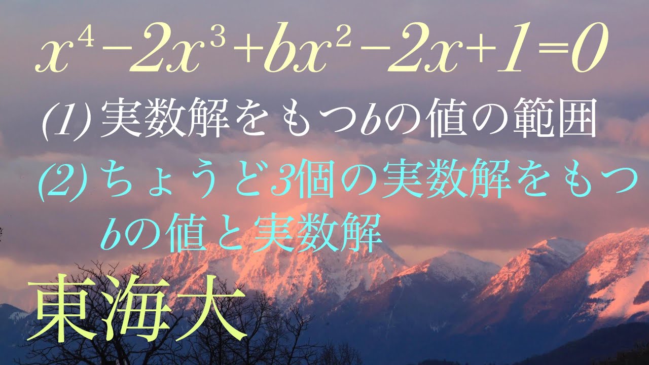 東海大　4次方程式 Mathematics Japanese university entrance exam