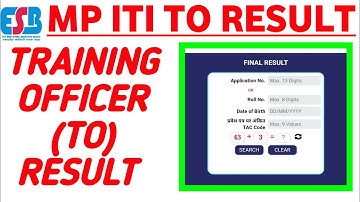 MP ITI TO RESULT 2023 | ITI TRAINING OFFICER RESULT